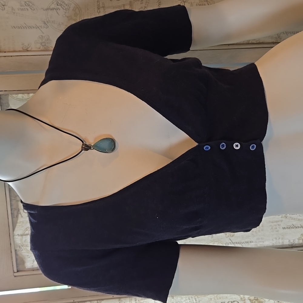 Gap Navy Cotton Crop V-neck Cardi Small